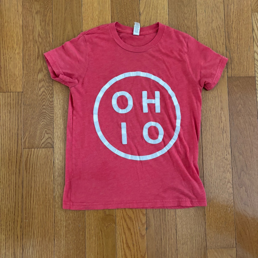 Bella Canvas Red and White Short Sleeve O-H-I-O Tee